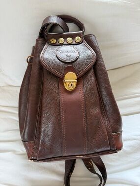 Valentina Dark Brown Leather Backpack with Gold Hardware
